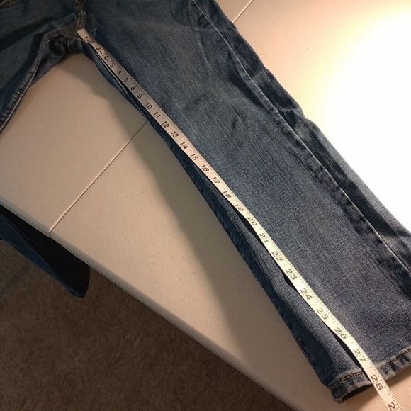 Levi's Jeans Classic Straight Womens Size 6 Medium Wash Stretch Denim Orange Tab - Picture 8 of 10